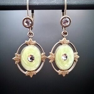Vintage Swarovski and enamel drop earrings